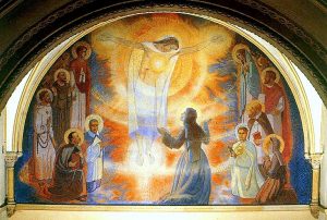 Fresque du Sacré Coeur, Visitation, Paray-le-Monial (France) © capture de Zenit / ASB /popesprayer.va