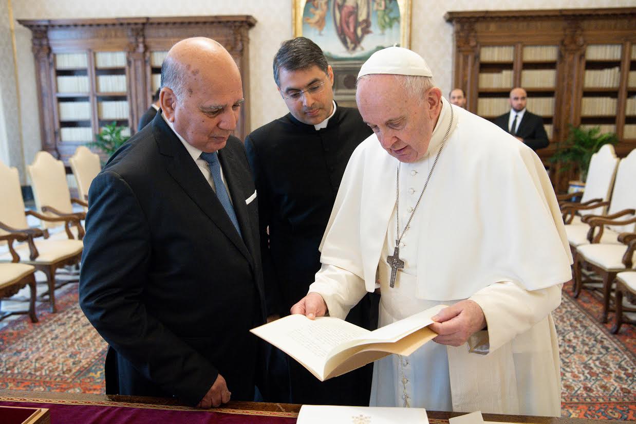 M. Fouad Hussein, MAE d'Irak, 3 mai 2021 © Vatican Media