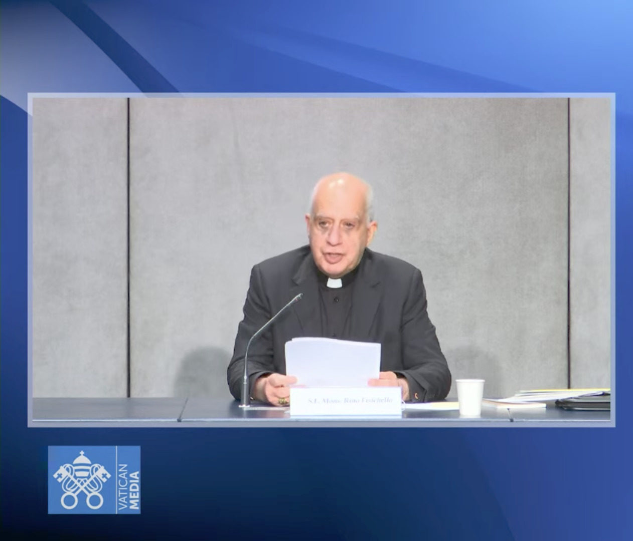Mgr Rino Fisichella, 11 mai 2021, capture @ Vatican Media