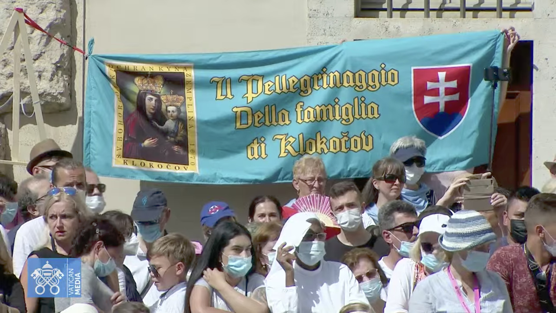 Pèlerinage slovaque, capture sur Vatican Media