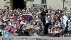 Pèlerinage slovaque, capture sur Vatican Media