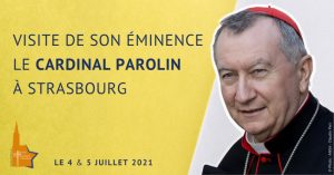 Poster de la visite du card. Parolin © Diocèse de Strasbourg