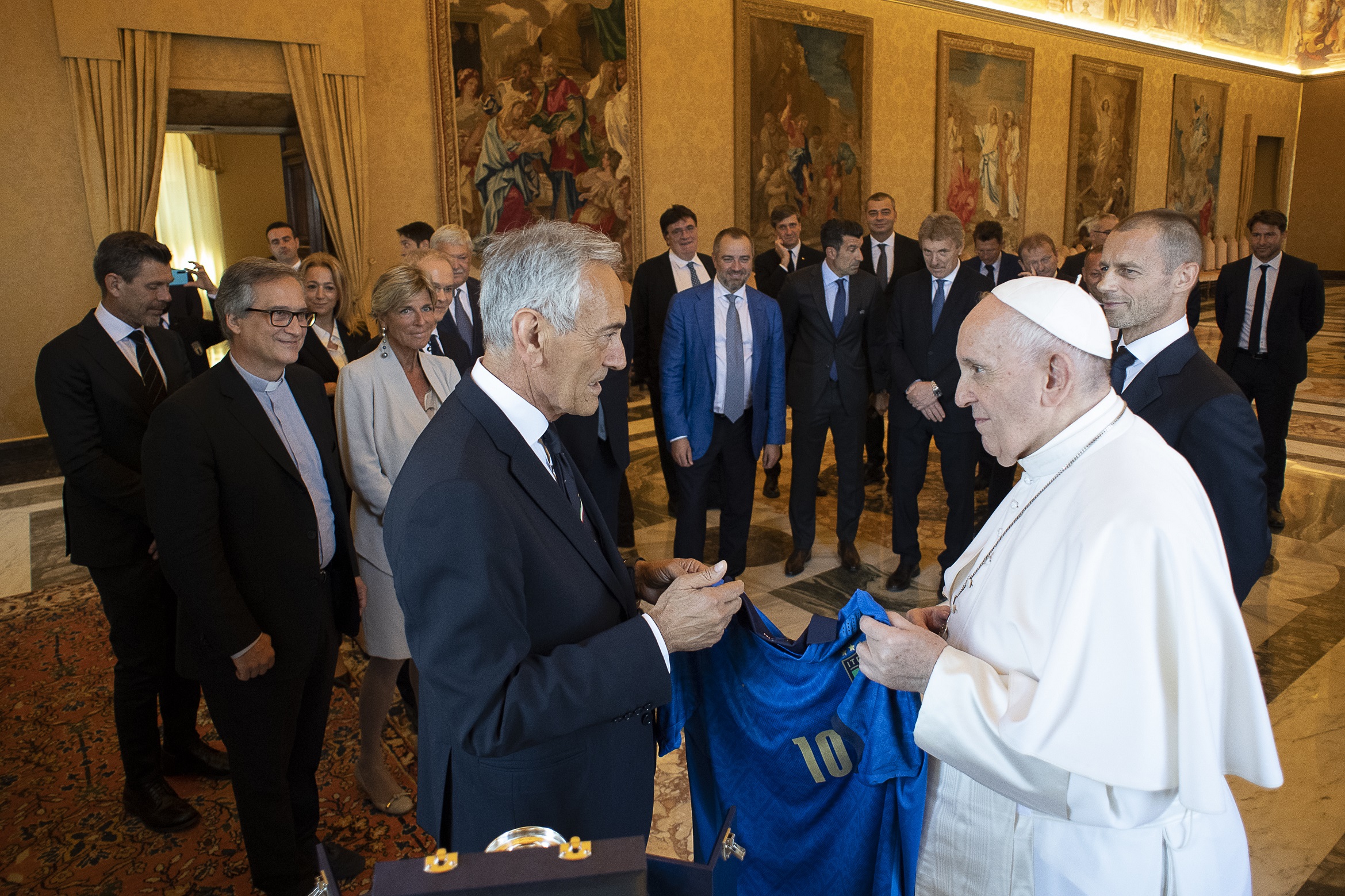 Dirigeants de l'UEFA et de la FIGC © Vatican Media