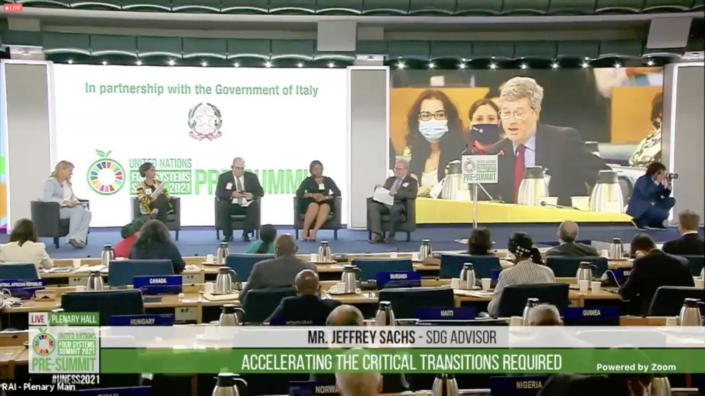 Pré-sommet de Rome sur l'alimentation, juillet 2021, capture ONU