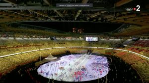 Ouverture des Jeux olympiques de Tokyo, 23 juillet 2021, capture Zenit / France 2