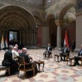 Janos Ader, Viktor Orban, Zsolt Semjén, 12 sept. 2021, Budapest © Vatican Media