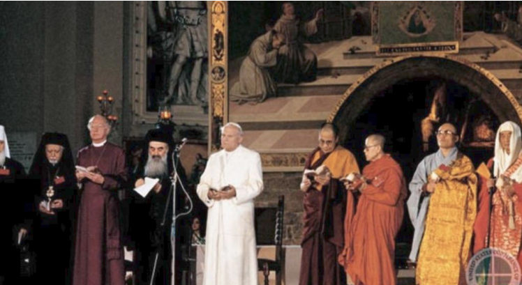 Jean-Paul II et les religions pour la paix à Assise, 27 oct. 1986 © Sant'Egidio