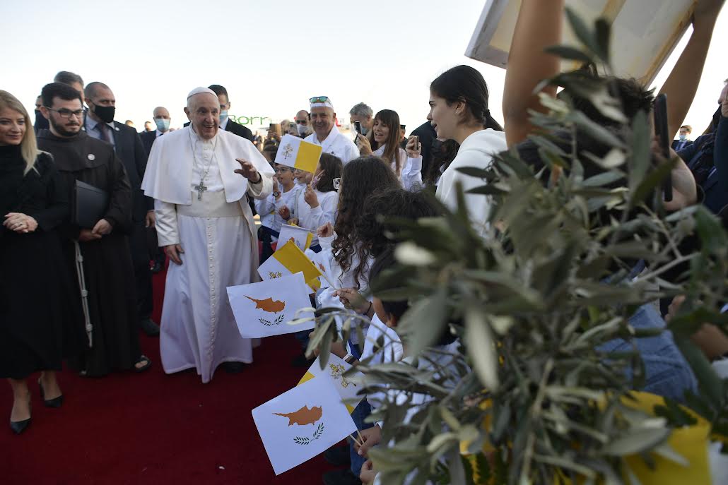 Arrivée à Chypre, Larnaca © Vatican Media