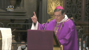 Homélie de Mgr Michel Aupetit, Saint-Sulpice (Paris), 10 déc. 2021 © capture de Zenit / Kto.tv