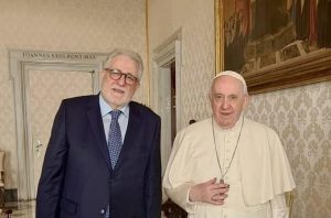 Recteur Grande Mosquée de Paris au Vatican, 28 février 2022, © Compte twitter de la Grande Mosquée