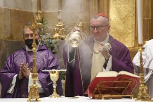 Card. Parolin, messe pour la paix, 12 mars 2022 © Vatican Media