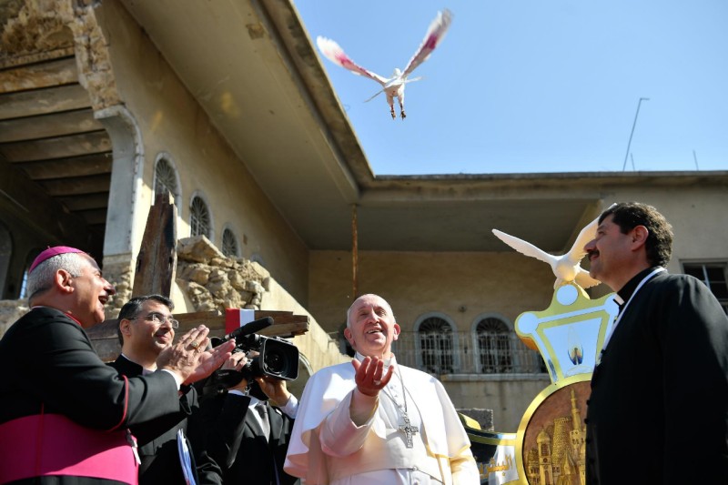 La colombe de Mossoul (Irak), 7 mars 2021 © Vatican Media