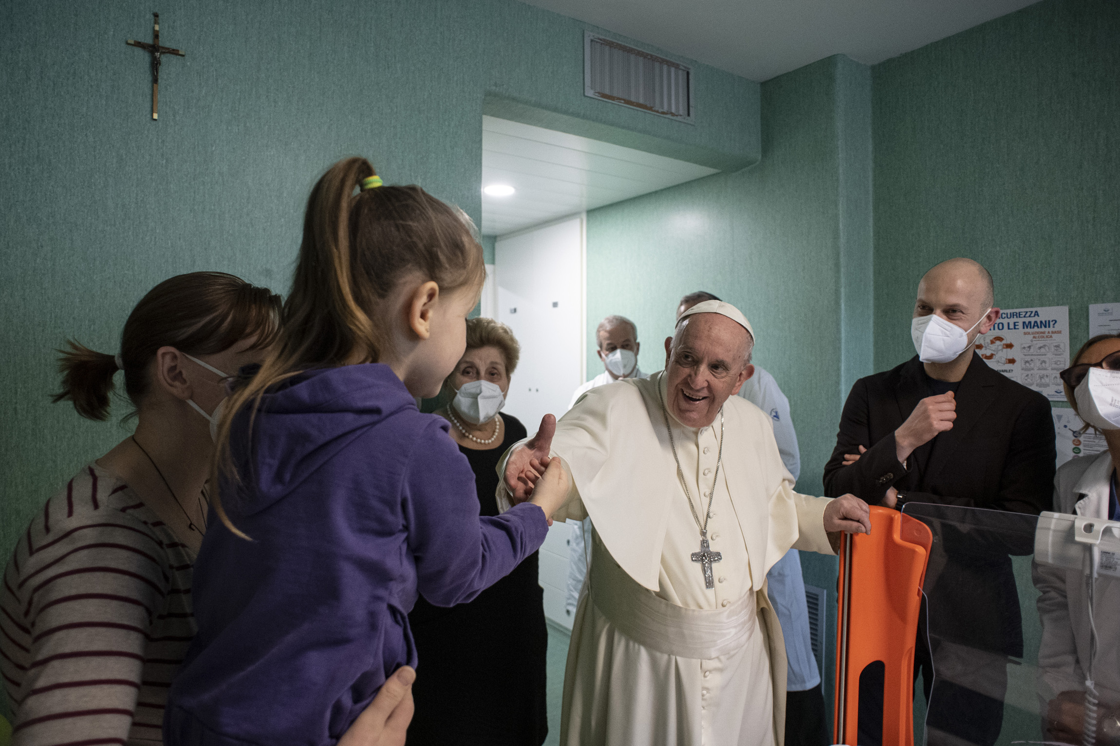 Visite a l'hôpital pédiatrique Bambino Gesù © Vatican Media