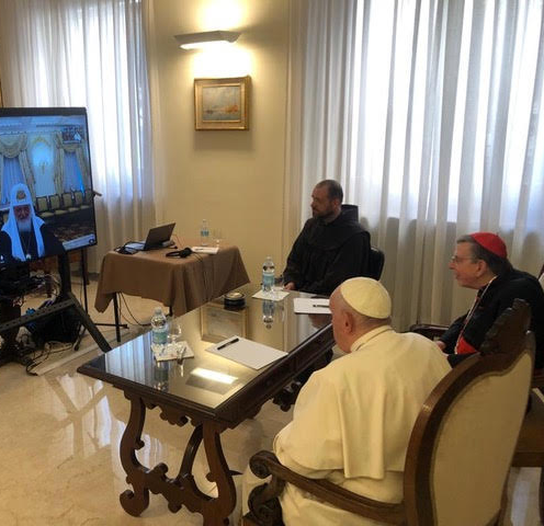 Entretien du pape François et du patriarche Kirill, 16 mars 2022 © Vatican Media