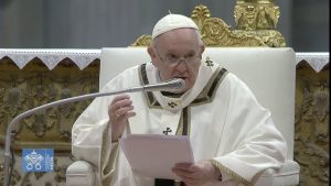 Messe chrismale, Jeudi Saint, 14 avril 2022 © capture de Zenit / AB / Vatican Media