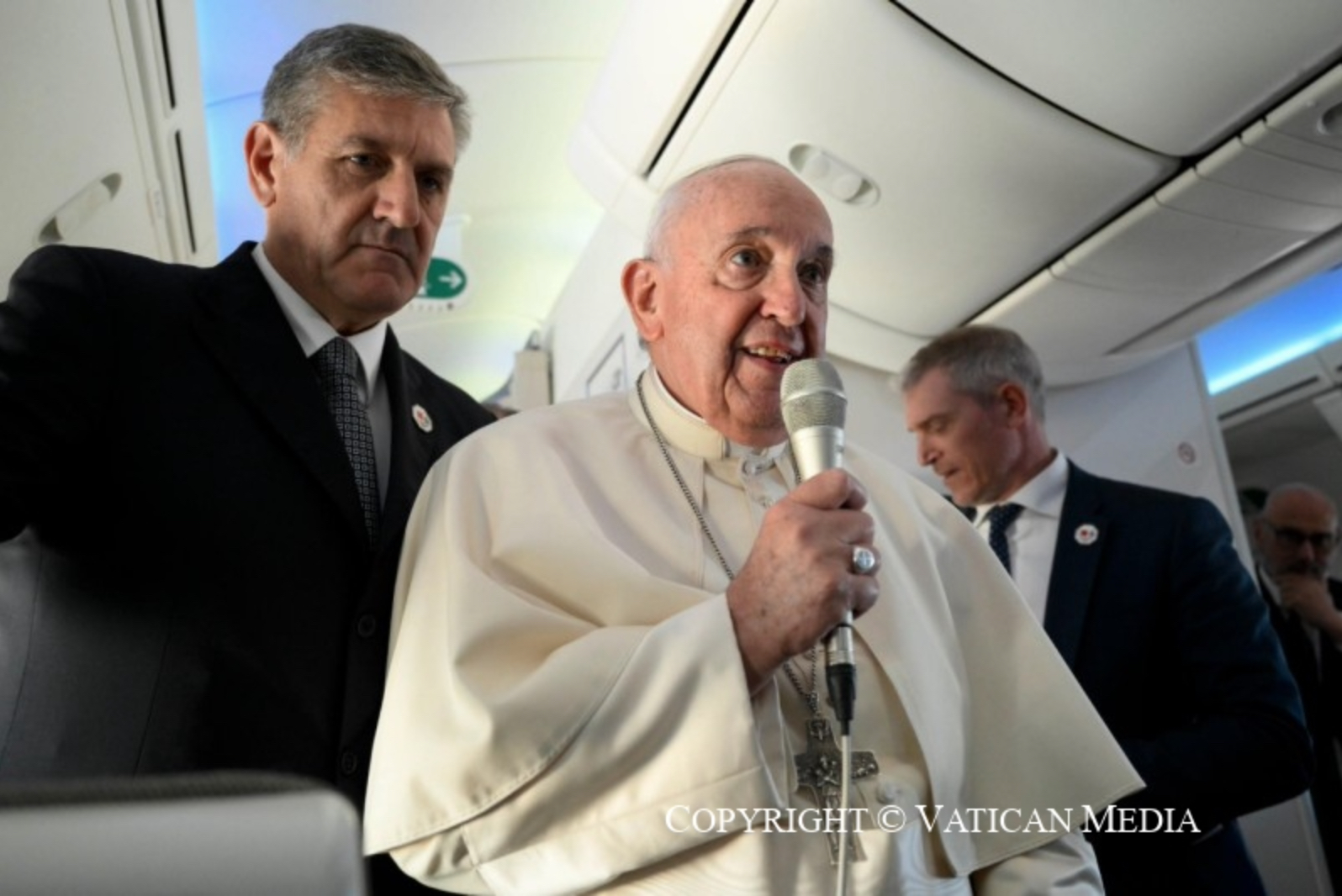Conférence de presse du pape dans l’avion au retour de Bahreïn, le 6 novembre 2022 © Vatican Media
