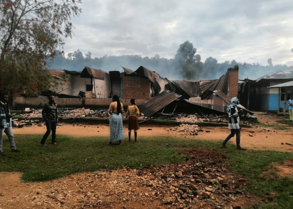 Attaque de l'église à Kasind, République Populaire du Congo. Photo : AED