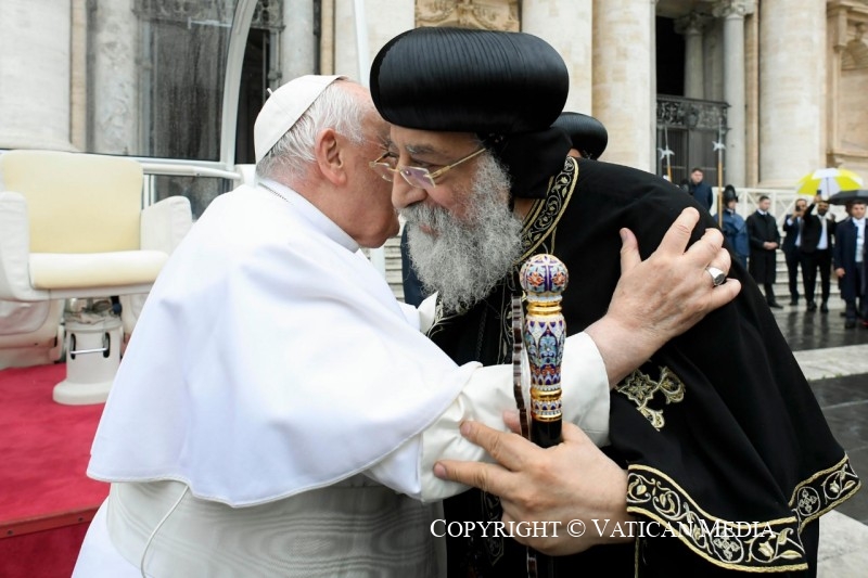 Le pape François avec le patriarche Tawadros, 10 mai 2023