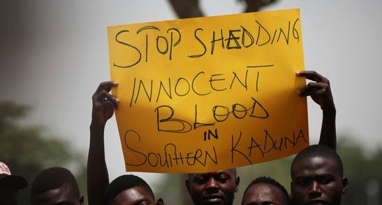Nigerians catholiques manifestant © AED/ACN