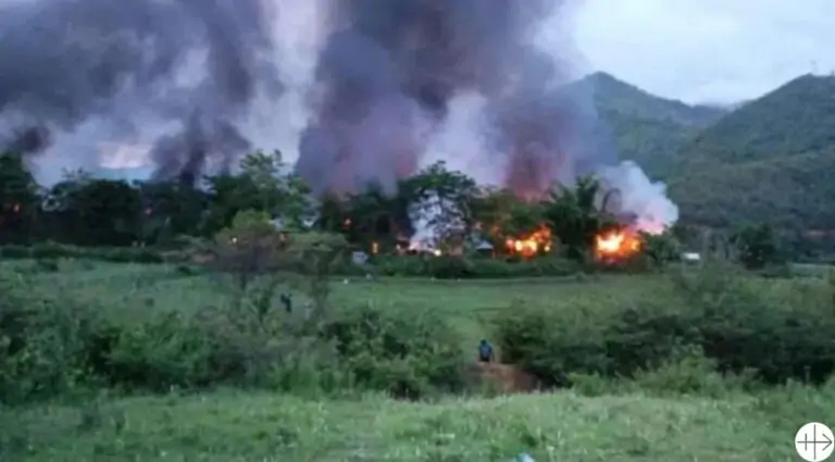 Lors de l’attaque du village catholique de Khopibung, le 12 juin 2023, 44 maisons ont été brûlées et une église détruite © AED