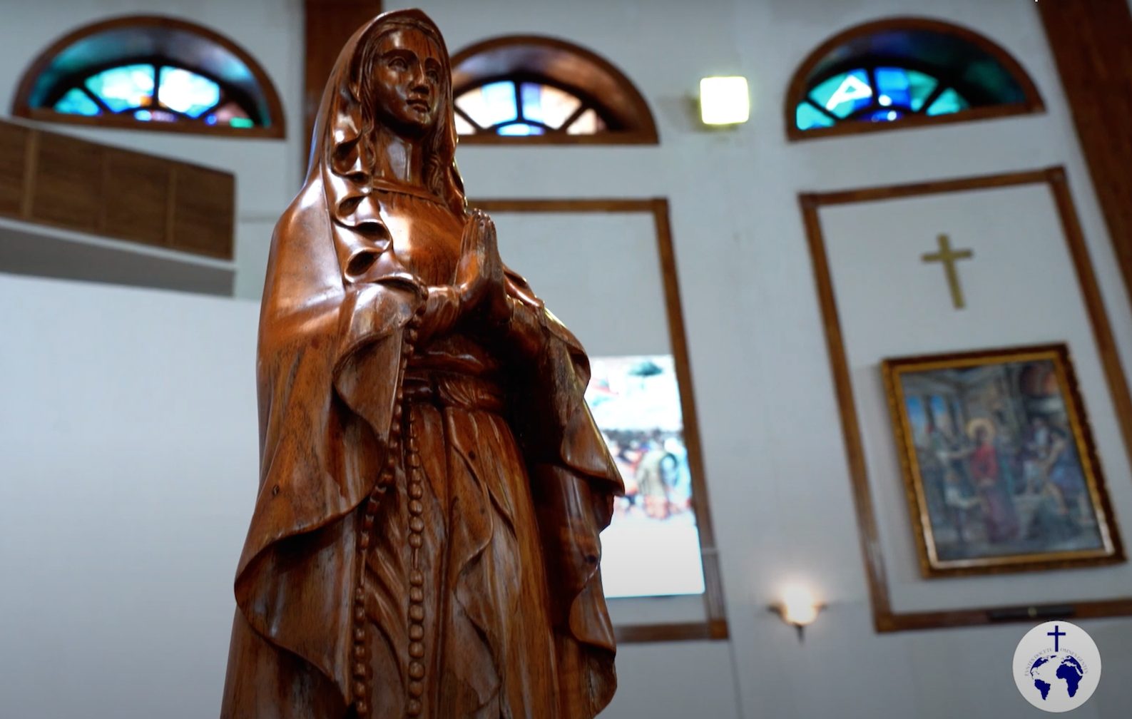 Statue de la Vierge Marie dans la cathédrale d’Oulan-Bator © Capture d’écran Vidéo Agence Fides