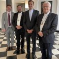 Bruno Spriet, Mgr Delville, Mgr Terlinden et Mgr Hoogmartens composent l’actuel Conseil Permanent de la Conférence des Évêques. © Service de presse de la Conférence des évêques de Belgique