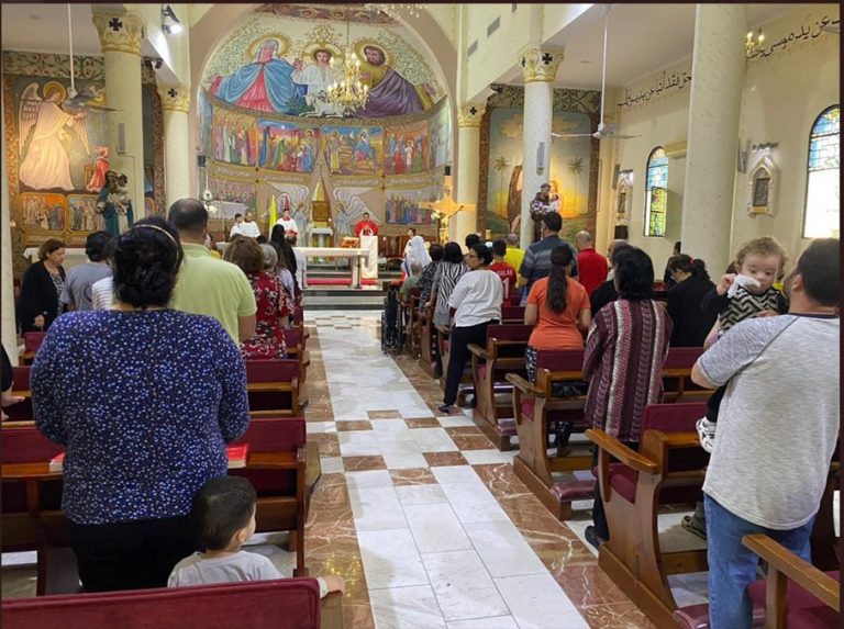 Célébration dans l'église de la Sainte Famille à Gaza© Paroisse de la sainte Famille à Gaza