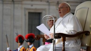 Le pape François pronoçant un discours © Vatican Media