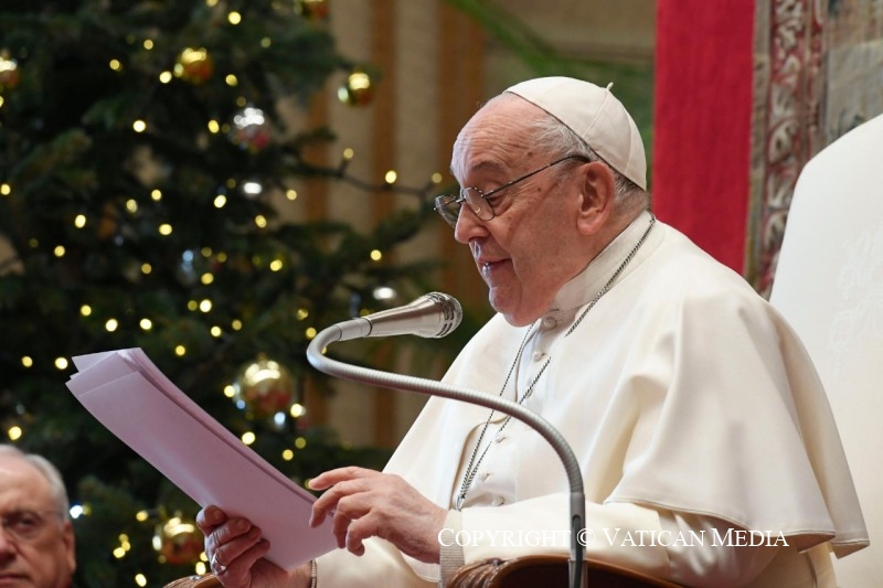 Discours du pape François à la curie romaine à l'occasion des vœux de Noël, 21 décembre 2023 © Vatican Media