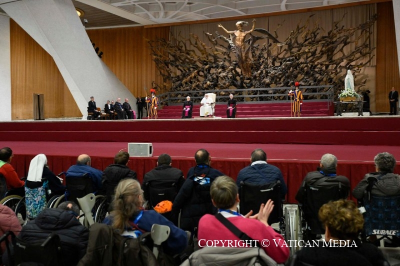 Discours du pape aux volontaires pour le transport des malades à Lourdes, 14 décembre 2023 © Vatican Media