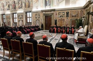 Le pape s’adressant aux membres et collaboratuers du Dicastère du culte divin © Vatican Media