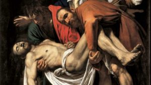 La Descente de Croix du Caravage (détail) © Musées du Vatican