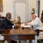 Wavel Ramkalawan, Président des Seychelles, a rencontré le 16 mars 2024, le Saint-Père et la Secrétairerie d’État © Vatican Media