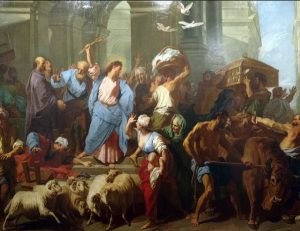 Les marchands chassés du Temple, Jean Jouvenet © wikimedia commons