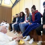 Lavement des pieds dans la prison pour femmes de Rebibbia à Rome © Vatican Media