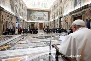 Aux participants à l'Assemblée plénière de l'Académie pontificale des Sciences sociales, 11 avril 2024 © Vatican Media