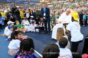 Dialogue avec les enfants au Stade olympique de Rome, 25 mai 2024 © Vatican Media