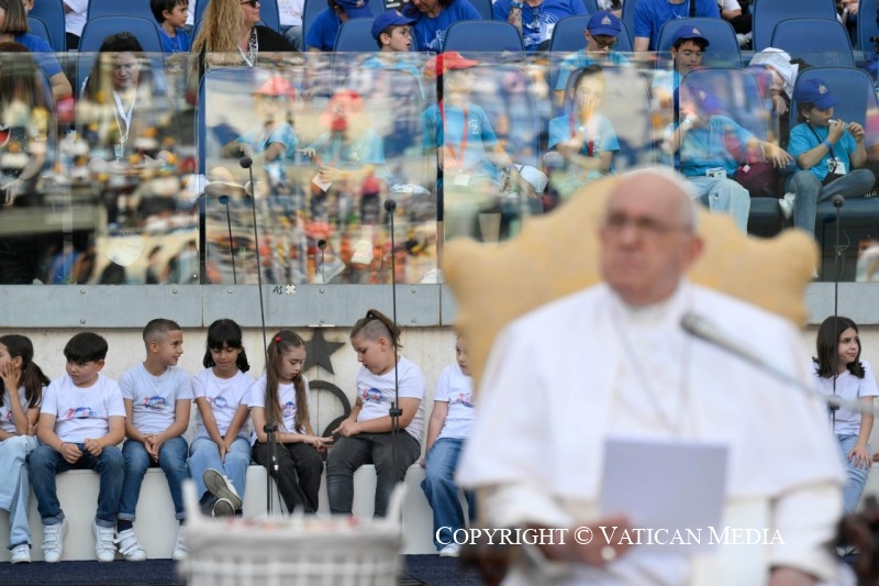 Rencontre au Stade Olympique de Rome - Journée mondiale des enfants, 25 mai 2024 © Vatican Media