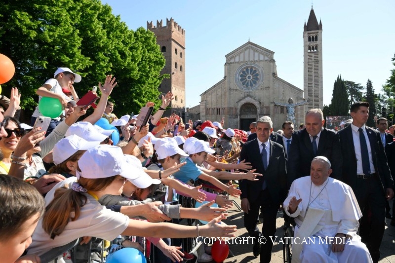 Rencontre avec les enfants et les jeunes, Vérone, 18 mai 2024 © Vatican Media 