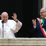 Le pape François au Capitole avec le maire de Rome, Roberto Gualtieri, lundi 10 juin 2024 © Vatican Media