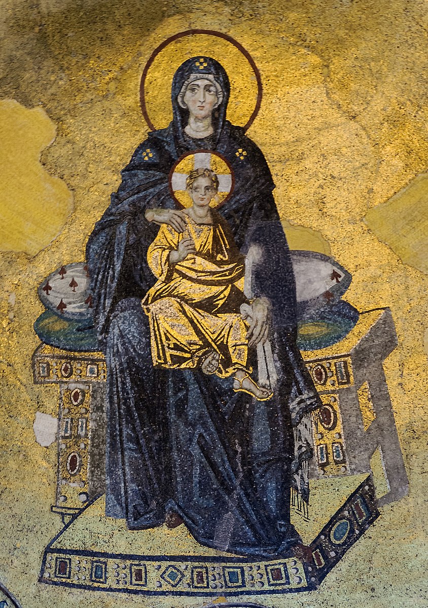 Mosaïque de la Vierge à l’Enfant (Théotokos), Sainte-Sophie, Istanbul © wikimedia commons