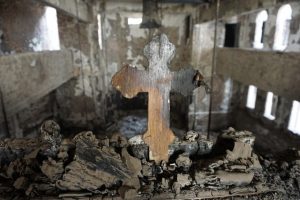 La cathédrale catholique copte Saint-Georges à Louxor après les destructions © AED