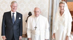 Le pape François a reçu le 14 septembre 2023 le couple royal de Belgique, le roi Philippe et la reine Mathilde © Vatican Media 