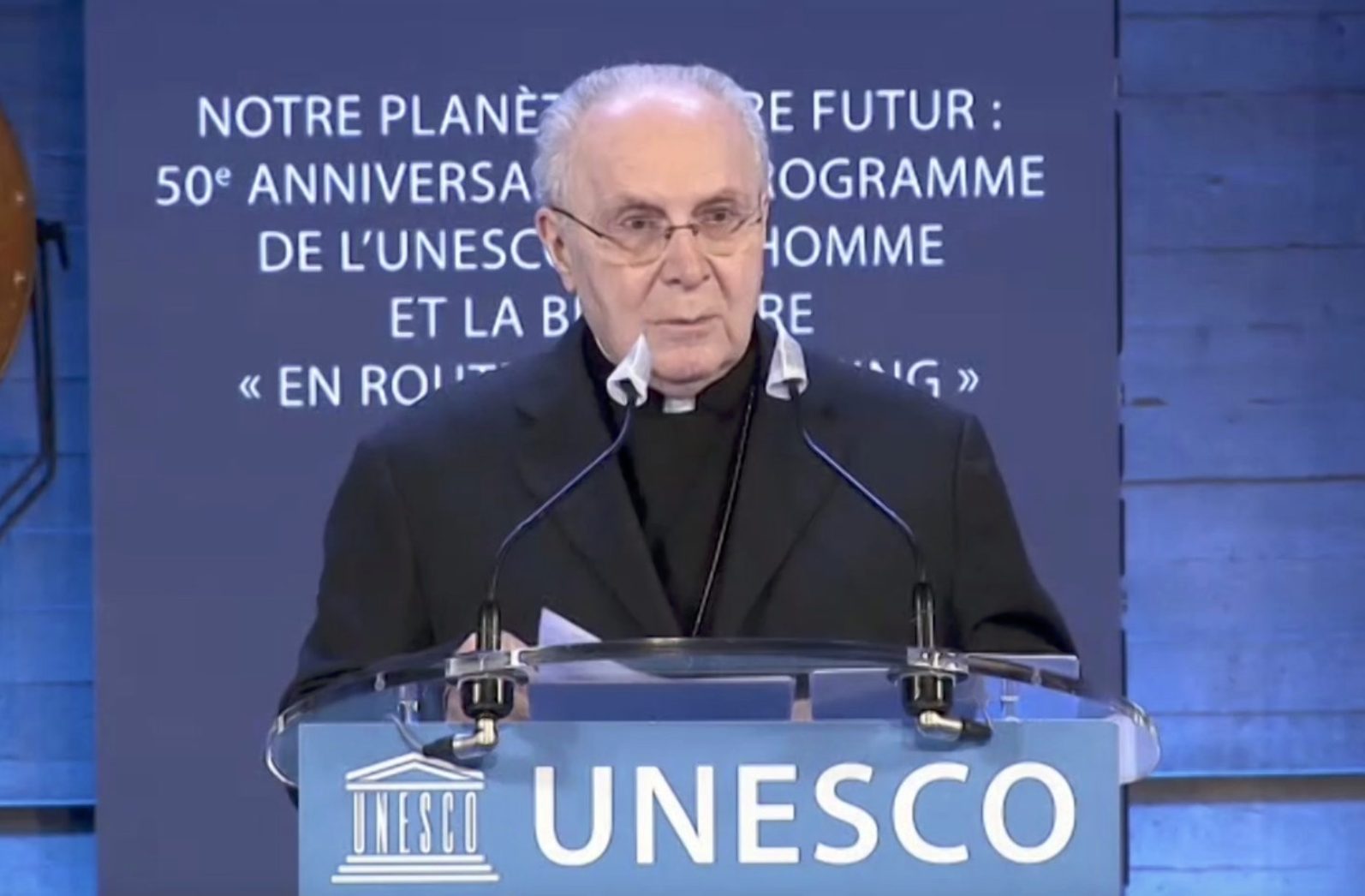 Mgr Francesco Follo, 24 mars 2021 © capture @ UNESCO 