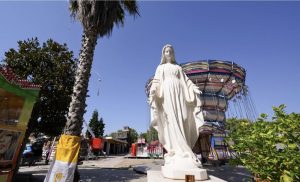 Statue de la Vierge protectrice du spectacle itinérant et du cirque que le pape est venu bénir le 31 juillet 2024 © Vatican Media