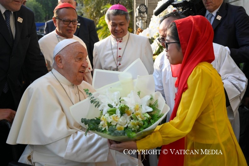 Voyage apostolique en Indonésie : Rencontre avec les évêques, les prêtres, les diacres, les personnes consacrées, les séminaristes et les catéchistes, 4 septembre 2024 © Vatican Media