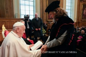 Voyage apostolique en Belgique : Rencontre avec les professeurs universitaires, 27 septembre 2024 © Vatican Media