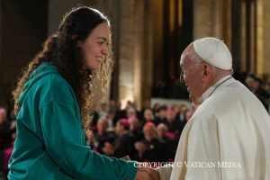 Voyage apostolique en Belgique : Rencontre avec les évêques, les prêtres, les diacres, les personnes consacrées, les séminaristes et les acteurs pastoraux, 28 septembre 2024 © Vatican Media