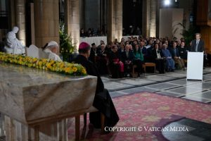 Voyage apostolique en Belgique : Rencontre avec les évêques, les prêtres, les diacres, les personnes consacrées, les séminaristes et les acteurs pastoraux, 28 septembre 2024 © Vatican Media