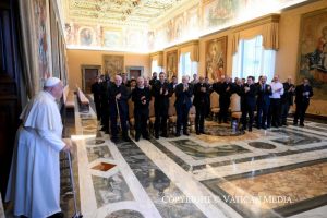 Aux participants au Chapitre général des Missionnaires de Saint-Charles (Scalabriniens), 28 octobre 2024 © Vatican Media 